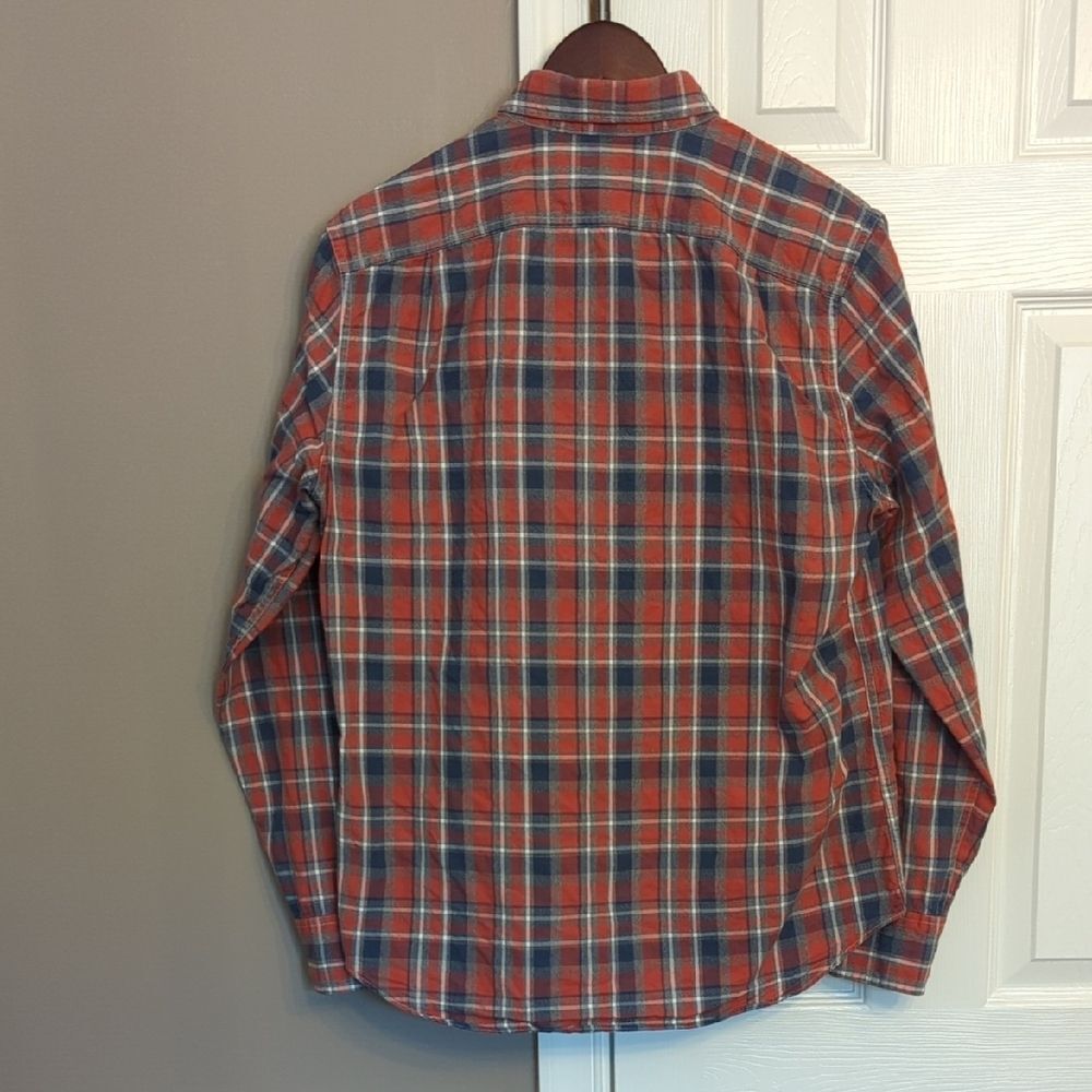 J. Crew Men's Red and Blue Plaid Button Down Shirt - Picture 4 of 8